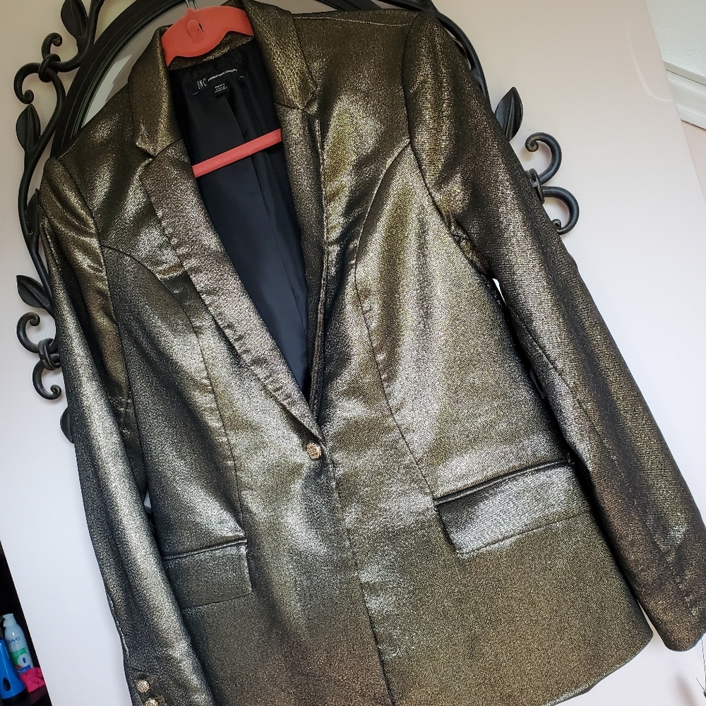 INC Gold Glitterati Jacket, Size Small